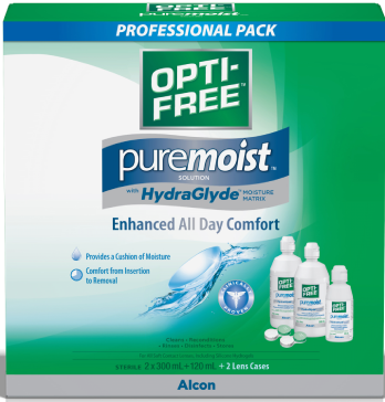 Alcon OPTI-FREE PureMoist Professional Pack 2 X 300ml+120ml Multi ...